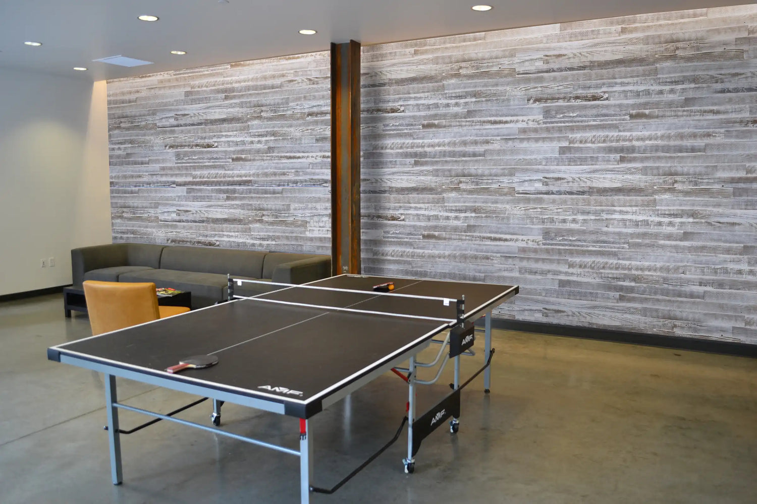 Good Neighbor Cape Cod Paneling boho white washed coastal sustainable wood planking accent wall from WD Walls