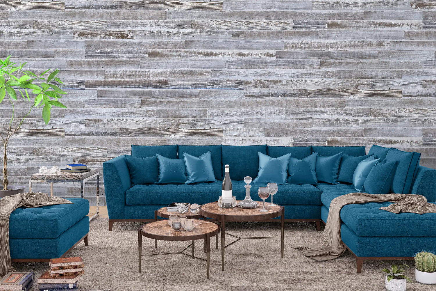 Good Neighbor Cape Cod Paneling boho white washed coastal sustainable wood planking accent wall from WD Walls