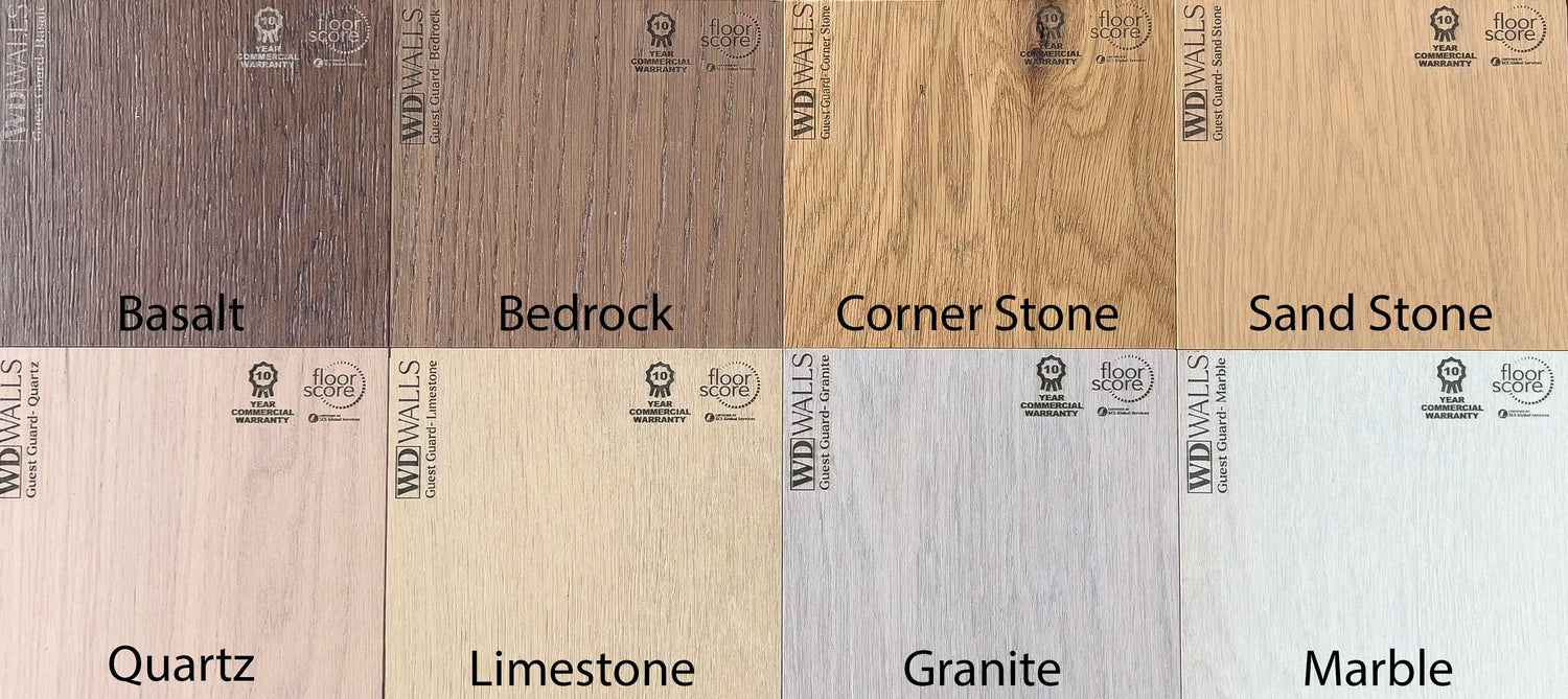 Guest Guard Commercial Flooring and Wall Cladding and Paneling Interior Decor Color Chart