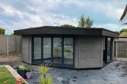 Accoya Wood Grey Exterior Rainscreen on Pool House