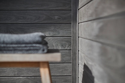 Accoya Wood Grey Exterior Rainscreen in Sauna