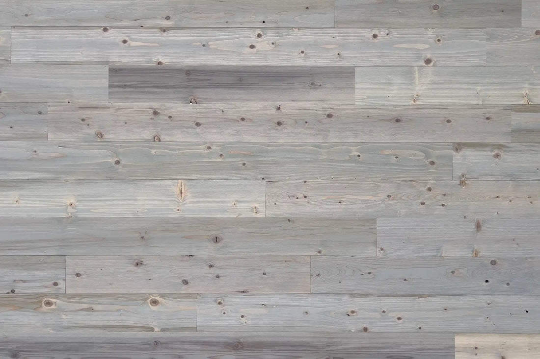 Alpine Fir Earl Grey sustainable wood planking accent wall from WD Walls