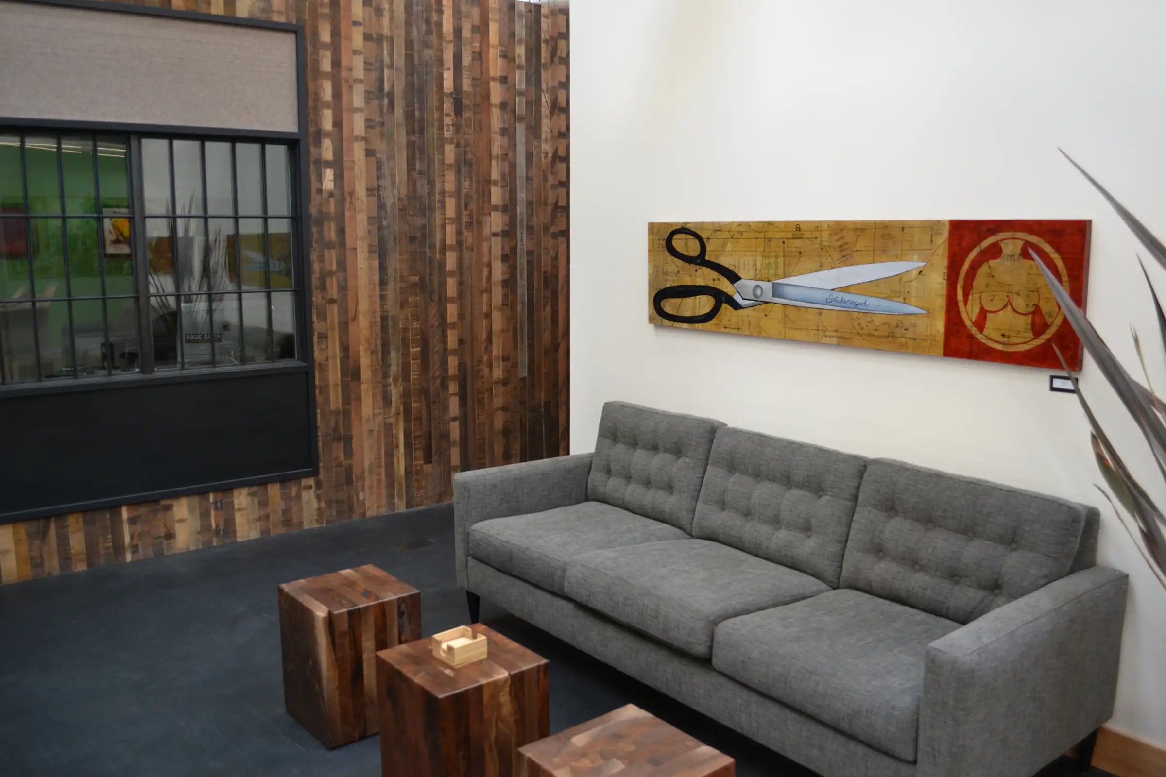 Jakarta Market Blend Rustic sustainable wood planks accent wall by WD Walls