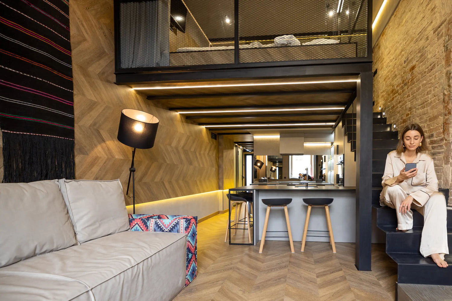 Loire white oak herringbone flooring sustainable wood plank WD Walls