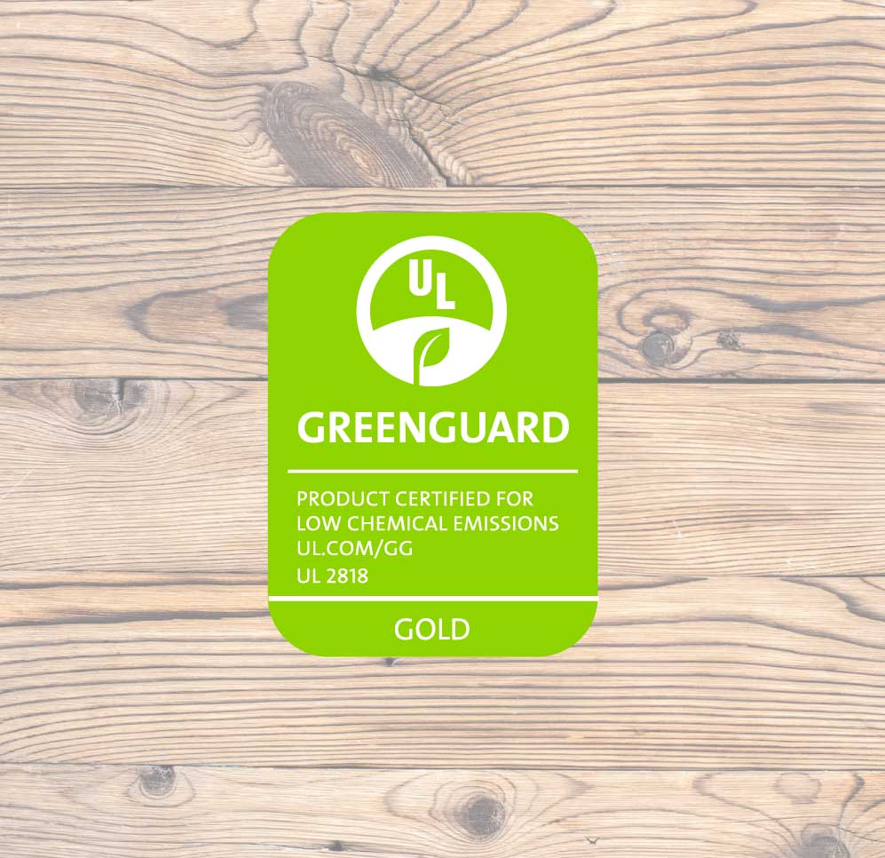 Greenguard GOLD logo WD Walls sustainable wood paneling plank accent wall materials